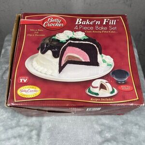 Betty Crocker Bake'n Fill 4 Piece Bake Set Unisex OS Black Dome Pan Included